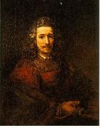 REMBRANDT Harmenszoon van Rijn Man with a Magnifying Glass du oil